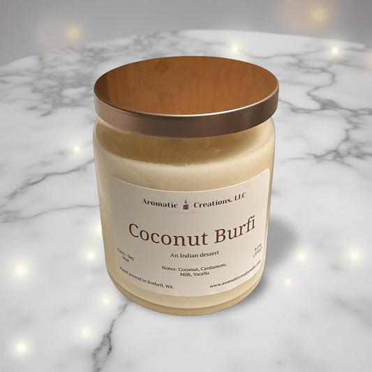 Coconut Burfi - Coconut, Cardamom & Vanilla | Indian Dessert Candle